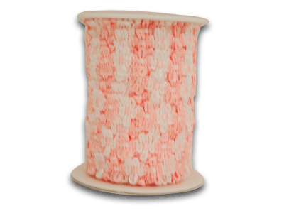 Unisize Peach Flower Braid FuzzyFabric - Wholesale Ribbons, Tulle Fabric, Wreath Deco Mesh Supplies