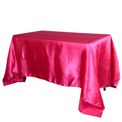 Fuchsia - 60 x 102 inch Satin Rectangle Tablecloths FuzzyFabric - Wholesale Ribbons, Tulle Fabric, Wreath Deco Mesh Supplies