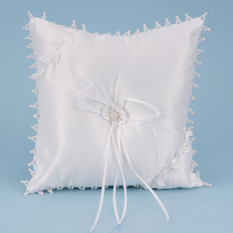 Ring Bearer Pillow White ( 7 Inch x 7 Inch ) - 404501 FuzzyFabric - Wholesale Ribbons, Tulle Fabric, Wreath Deco Mesh Supplies