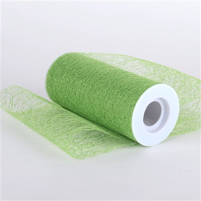 Apple Green - Glitter Sisal Mesh Rolls ( W: 6 Inch | L: 10 Yards ) FuzzyFabric - Wholesale Ribbons, Tulle Fabric, Wreath Deco Mesh Supplies