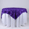 Purple - 85 x 85 inch Rosette Satin Square Table Overlays FuzzyFabric - Wholesale Ribbons, Tulle Fabric, Wreath Deco Mesh Supplies