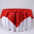 Red - 85 x 85 inch Rosette Satin Square Table Overlays FuzzyFabric - Wholesale Ribbons, Tulle Fabric, Wreath Deco Mesh Supplies