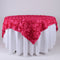 Fuchsia - 85 x 85 inch Rosette Satin Square Table Overlays FuzzyFabric - Wholesale Ribbons, Tulle Fabric, Wreath Deco Mesh Supplies
