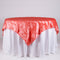 Coral - 85 x 85 Inch Pintuck Satin Square Overlays FuzzyFabric - Wholesale Ribbons, Tulle Fabric, Wreath Deco Mesh Supplies