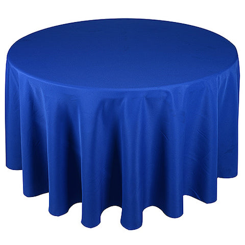 Royal Blue - 90 Inch Polyester Round Tablecloths FuzzyFabric - Wholesale Ribbons, Tulle Fabric, Wreath Deco Mesh Supplies
