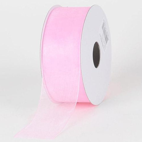 Light Pink - Sheer Organza Ribbon - ( W: 2-1/2 Inch | L: 25 Yards ) FuzzyFabric - Wholesale Ribbons, Tulle Fabric, Wreath Deco Mesh Supplies
