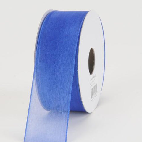 Royal Blue - Sheer Organza Ribbon - ( W: 2-1/2 Inch | L: 25 Yards ) FuzzyFabric - Wholesale Ribbons, Tulle Fabric, Wreath Deco Mesh Supplies