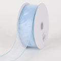 Light Blue - Organza Ribbon Thick Wire Edge - ( W: 1-1/2 inch | L: 25 Yards ) FuzzyFabric - Wholesale Ribbons, Tulle Fabric, Wreath Deco Mesh Supplies