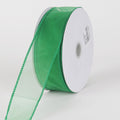 Emerald - Organza Ribbon Thick Wire Edge - ( W: 1-1/2 inch | L: 25 Yards ) FuzzyFabric - Wholesale Ribbons, Tulle Fabric, Wreath Deco Mesh Supplies