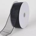 Black - Organza Ribbon Thick Wire Edge - ( W: 2-1/2 inch | L: 25 Yards ) FuzzyFabric - Wholesale Ribbons, Tulle Fabric, Wreath Deco Mesh Supplies