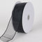 Black - Organza Ribbon Thick Wire Edge - ( W: 1-1/2 inch | L: 25 Yards ) FuzzyFabric - Wholesale Ribbons, Tulle Fabric, Wreath Deco Mesh Supplies