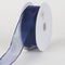 Navy Blue - Organza Ribbon Thick Wire Edge - ( W: 2-1/2 inch | L: 25 Yards ) FuzzyFabric - Wholesale Ribbons, Tulle Fabric, Wreath Deco Mesh Supplies