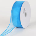 Turquoise - Organza Ribbon Thick Wire Edge - ( W: 2-1/2 inch | L: 25 Yards ) FuzzyFabric - Wholesale Ribbons, Tulle Fabric, Wreath Deco Mesh Supplies