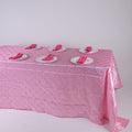 Pink - 90 x 132 inch Pintuck Rectangle Tablecloths FuzzyFabric - Wholesale Ribbons, Tulle Fabric, Wreath Deco Mesh Supplies