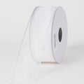 White - Organza Ribbon Thin Wire Edge - ( W: 5/8 inch | L: 25 Yards ) FuzzyFabric - Wholesale Ribbons, Tulle Fabric, Wreath Deco Mesh Supplies