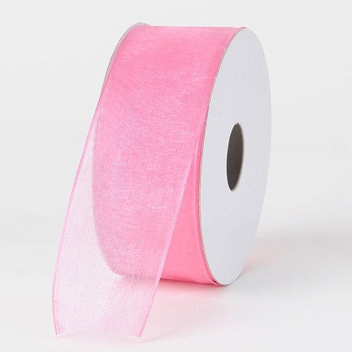 Light Pink - Organza Ribbon Thin Wire Edge - ( W: 5/8 inch