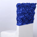 Royal Blue - 16 x 14 Inch Rosette Satin Chair Top Covers FuzzyFabric - Wholesale Ribbons, Tulle Fabric, Wreath Deco Mesh Supplies