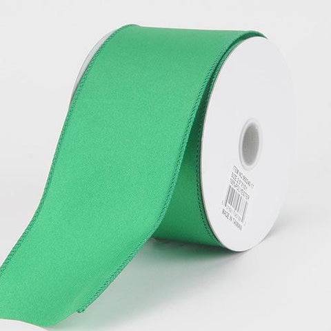 Emerald - Wired Budget Satin Ribbon - ( W: 2-1/2 Inch | L: 10 Yards ) FuzzyFabric - Wholesale Ribbons, Tulle Fabric, Wreath Deco Mesh Supplies
