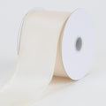 Ivory - Wired Budget Satin Ribbon - ( W: 2-1/2 Inch | L: 10 Yards ) FuzzyFabric - Wholesale Ribbons, Tulle Fabric, Wreath Deco Mesh Supplies