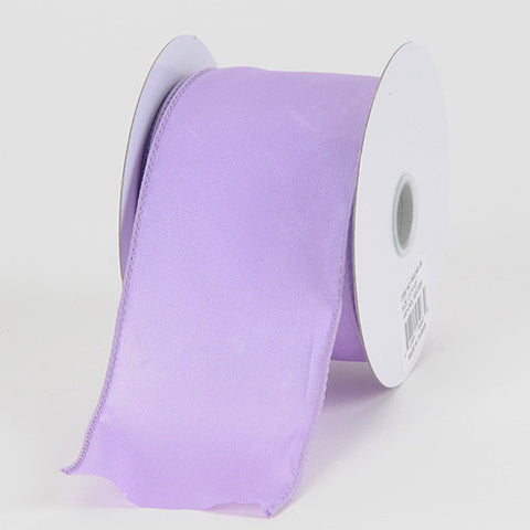 Lavender - Wired Budget Satin Ribbon - ( W: 2-1/2 Inch | L: 10 Yards ) FuzzyFabric - Wholesale Ribbons, Tulle Fabric, Wreath Deco Mesh Supplies