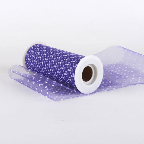 Purple Swiss Dot Tulle ( W: 6 Inch | L: 10 Yards ) FuzzyFabric - Wholesale Ribbons, Tulle Fabric, Wreath Deco Mesh Supplies