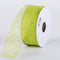 Apple Green - Organza Ribbon with Glitters Wired Edge - ( W: 1-1/2 Inch | L: 25 Yards ) FuzzyFabric - Wholesale Ribbons, Tulle Fabric, Wreath Deco Mesh Supplies