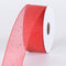 Red - Organza Ribbon with Glitters Wired Edge - ( W: 5/8 Inch | L: 25 Yards ) FuzzyFabric - Wholesale Ribbons, Tulle Fabric, Wreath Deco Mesh Supplies