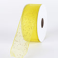 Daffodil - Organza Ribbon with Glitters Wired Edge - ( W: 5/8 Inch | L: 25 Yards ) FuzzyFabric - Wholesale Ribbons, Tulle Fabric, Wreath Deco Mesh Supplies