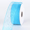 Turquoise - Organza Ribbon with Glitters Wired Edge - ( W: 5/8 Inch | L: 25 Yards ) FuzzyFabric - Wholesale Ribbons, Tulle Fabric, Wreath Deco Mesh Supplies