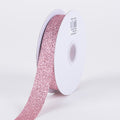 Light Pink Metallic Glitter Ribbon - ( W: 7/8 Inch | L: 25 Yards ) FuzzyFabric - Wholesale Ribbons, Tulle Fabric, Wreath Deco Mesh Supplies