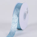 Light Blue Metallic Glitter Ribbon - ( W: 7/8 Inch | L: 25 Yards ) FuzzyFabric - Wholesale Ribbons, Tulle Fabric, Wreath Deco Mesh Supplies