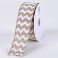 Natural Chevron Canvas Wired Edge - ( W: 2-1/2 Inch | L: 10 Yards ) FuzzyFabric - Wholesale Ribbons, Tulle Fabric, Wreath Deco Mesh Supplies