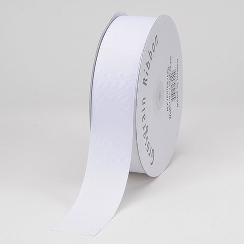 White - Grosgrain Ribbon Solid Color - ( W: 3/8 Inch | L: 50 Yards ) FuzzyFabric - Wholesale Ribbons, Tulle Fabric, Wreath Deco Mesh Supplies