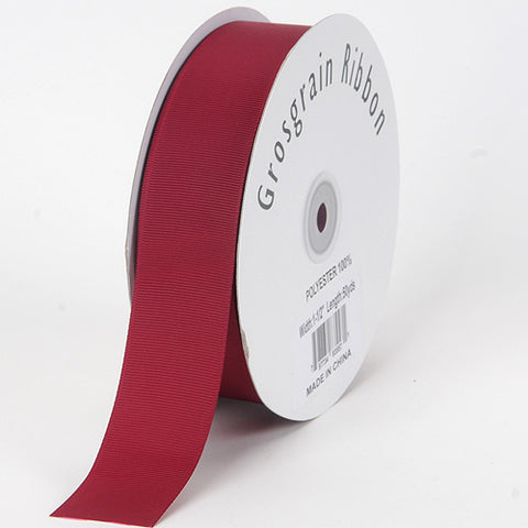 Burgundy - Grosgrain Ribbon Solid Color - ( W: 7/8 Inch | L: 50 Yards ) FuzzyFabric - Wholesale Ribbons, Tulle Fabric, Wreath Deco Mesh Supplies