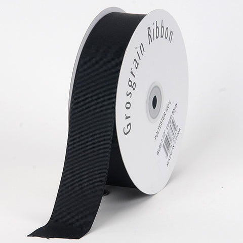 Black - Grosgrain Ribbon Solid Color - ( W: 5/8 Inch | L: 50 Yards ) FuzzyFabric - Wholesale Ribbons, Tulle Fabric, Wreath Deco Mesh Supplies
