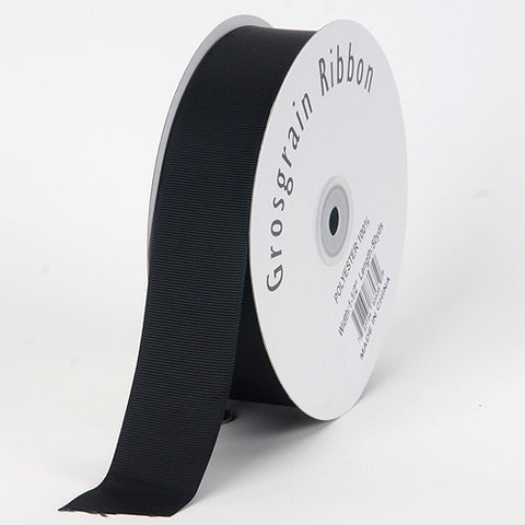 Black - Grosgrain Ribbon Solid Color - ( W: 3/8 Inch | L: 50 Yards ) FuzzyFabric - Wholesale Ribbons, Tulle Fabric, Wreath Deco Mesh Supplies
