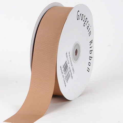 Tan - Grosgrain Ribbon Solid Color - ( W: 7/8 Inch | L: 50 Yards ) FuzzyFabric - Wholesale Ribbons, Tulle Fabric, Wreath Deco Mesh Supplies