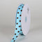 Turquoise with Brown Dots Grosgrain Ribbon Polka Dot - ( 7/8 inch | 50 Yards ) FuzzyFabric - Wholesale Ribbons, Tulle Fabric, Wreath Deco Mesh Supplies