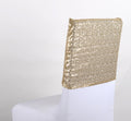 Champagne Duchess Sequin Chair Top Covers FuzzyFabric - Wholesale Ribbons, Tulle Fabric, Wreath Deco Mesh Supplies