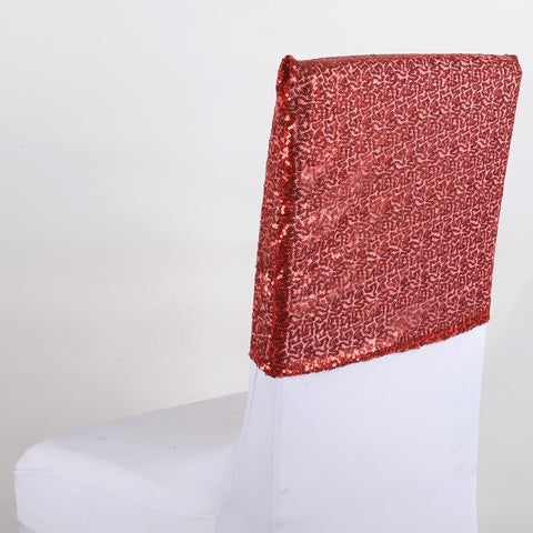 Red Duchess Sequin Chair Top Covers FuzzyFabric - Wholesale Ribbons, Tulle Fabric, Wreath Deco Mesh Supplies