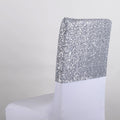 Silver Duchess Sequin Chair Top Covers FuzzyFabric - Wholesale Ribbons, Tulle Fabric, Wreath Deco Mesh Supplies