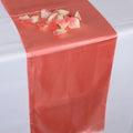 Coral - 12 x 108 inch Satin Table Runner FuzzyFabric - Wholesale Ribbons, Tulle Fabric, Wreath Deco Mesh Supplies