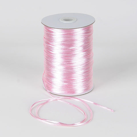 Light Pink - Satin Rat Tail Cord ( 2mm x 200 Yards ) FuzzyFabric - Wholesale Ribbons, Tulle Fabric, Wreath Deco Mesh Supplies