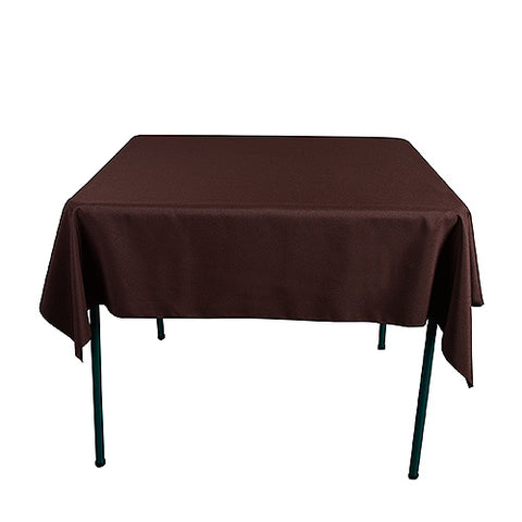 Chocolate Brown - 85 x 85 inch Polyester Square Tablecloths FuzzyFabric - Wholesale Ribbons, Tulle Fabric, Wreath Deco Mesh Supplies