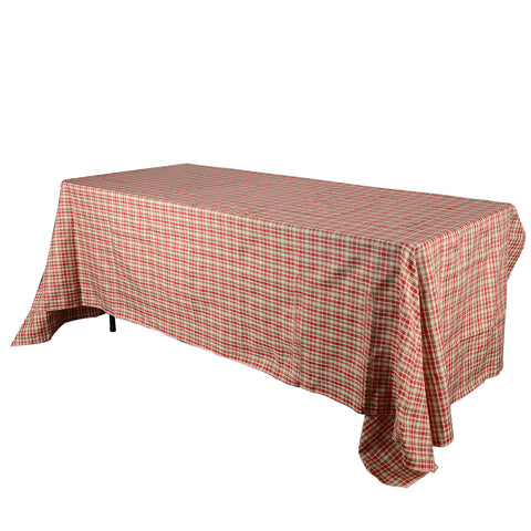 Red - 58 x 126 inch Checkered / Plaid Rectangle Tablecloths FuzzyFabric - Wholesale Ribbons, Tulle Fabric, Wreath Deco Mesh Supplies
