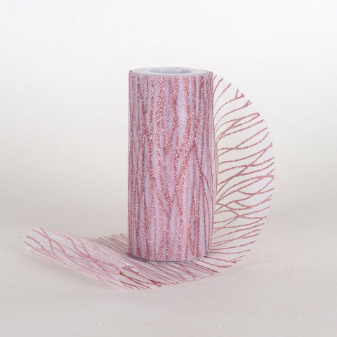 Coral - Wavy Glitter Tulle Roll - ( W: 6 Inch | L: 10 Yards ) FuzzyFabric - Wholesale Ribbons, Tulle Fabric, Wreath Deco Mesh Supplies