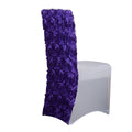 Purple - Rosette Spandex Chair Cover FuzzyFabric - Wholesale Ribbons, Tulle Fabric, Wreath Deco Mesh Supplies