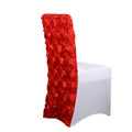 Red - Rosette Spandex Chair Cover FuzzyFabric - Wholesale Ribbons, Tulle Fabric, Wreath Deco Mesh Supplies