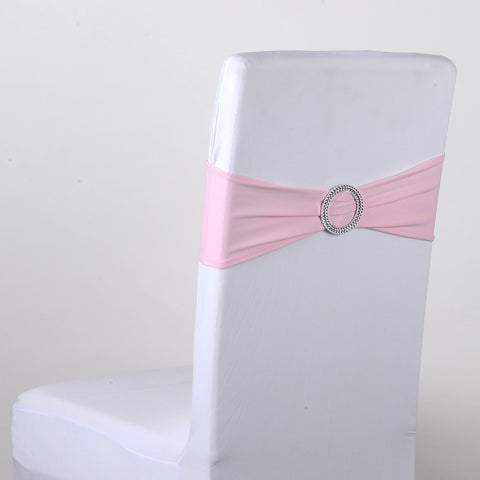 Spandex Chair Sash with Buckle - Light Pink 5 pieces FuzzyFabric - Wholesale Ribbons, Tulle Fabric, Wreath Deco Mesh Supplies