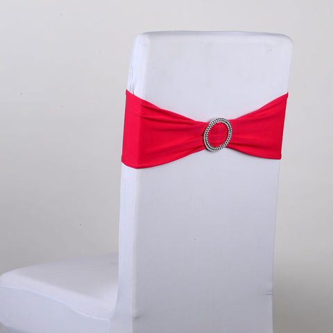 Spandex Chair Sash with Buckle - Fuchsia 5 pieces FuzzyFabric - Wholesale Ribbons, Tulle Fabric, Wreath Deco Mesh Supplies